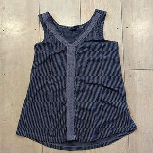 Prana Black & Gray Striped Tank Top